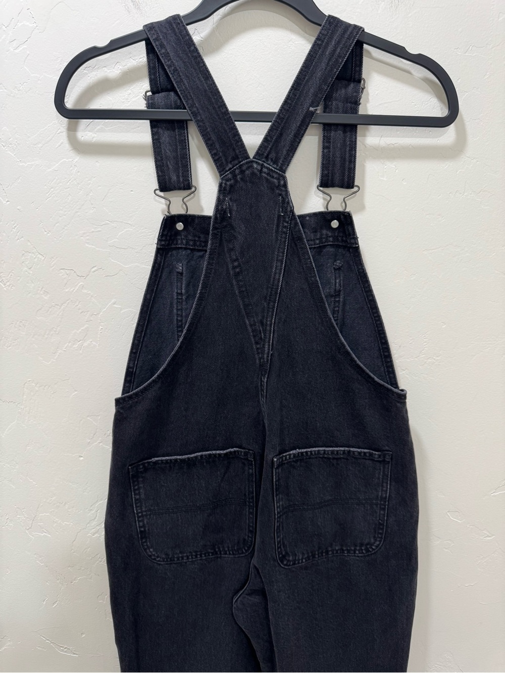 Abercrombie & Fitch Washed Black Women's Small Denim Overalls Classic Fit - Picture 8 of 15